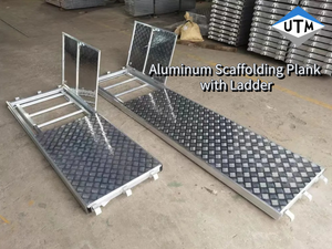 Todos los tablones de andamios de aluminio con escalera y escalera