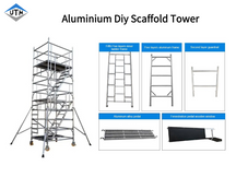 Torre de andamio móvil de aluminio de andamio portátil OEM con ruedas