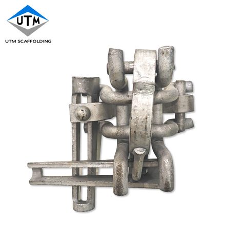 Andamio con acoplador doble en forma de cuña, tipo Van Theil, abrazadera doble en ángulo recto