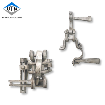 Andamio con acoplador doble en forma de cuña, tipo Van Theil, abrazadera doble en ángulo recto