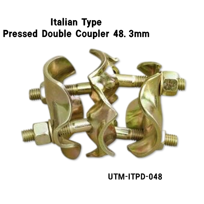 Acoplador doble de andamio prensado tipo italiano 48,3 mm